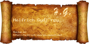 Helfrich György névjegykártya